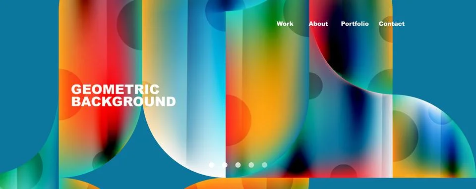 Circle, round elements and lines geometric abstract background. Vector Illustrazione stock