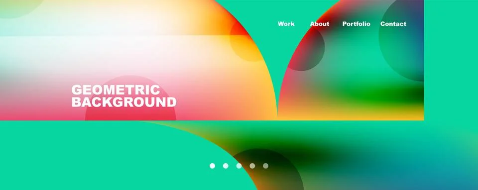 Circle, round elements and lines geometric abstract background. Vector Stock Illustration