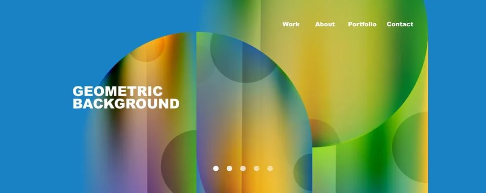 Circle, round elements and lines geometric abstract background. Vector Stockillustratie