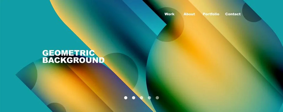 Circle, round elements and lines geometric abstract background. Vector Illustrazione stock