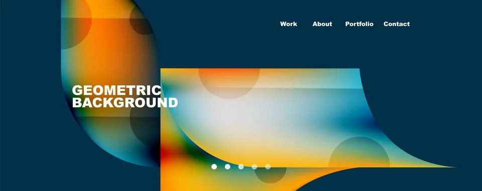 Circle, round elements and lines geometric abstract background. Vector 스톡 일러스트