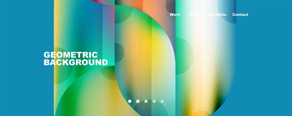 Circle, round elements and lines geometric abstract background. Vector Stock Illustration