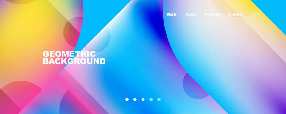 Circle, round elements and lines geometric abstract background. Vector Illustrazione stock