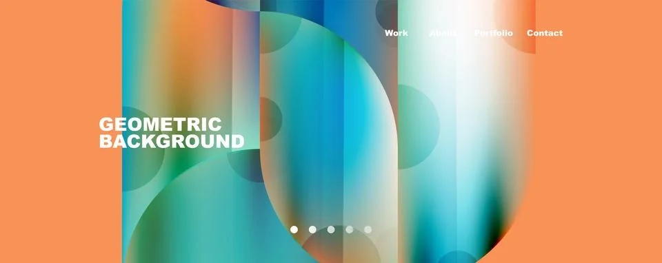 Circle, round elements and lines geometric abstract background. Vector Stock Illustration