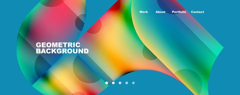 Circle, round elements and lines geometric abstract background. Vector Stock Illustration