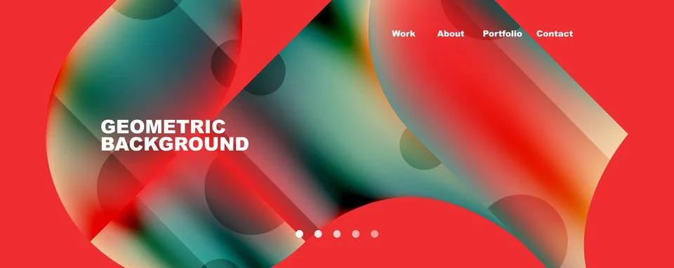 Circle, round elements and lines geometric abstract background. Vector Stock Illustration