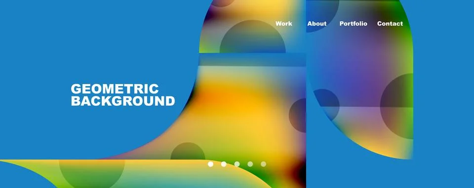 Circle, round elements and lines geometric abstract background. Vector Stock Illustration