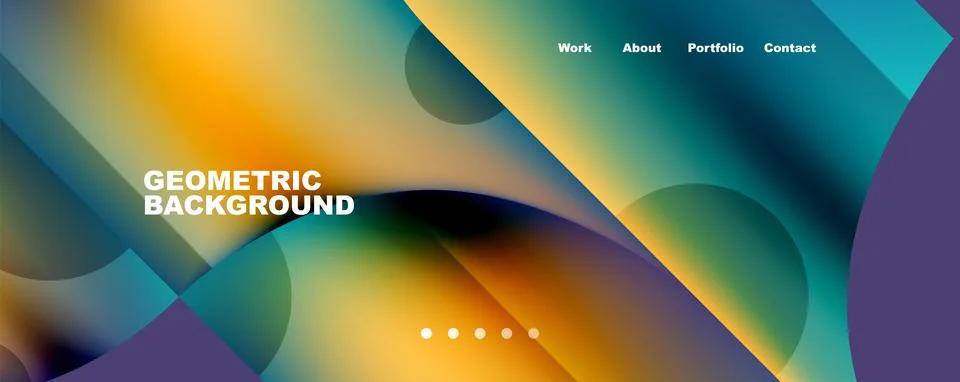 Circle, round elements and lines geometric abstract background. Vector 库存插图