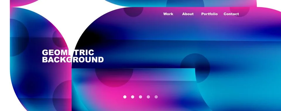 Circle, round elements and lines geometric abstract background. Vector Illustrazione stock