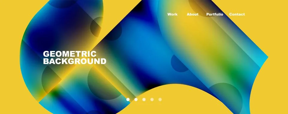 Circle, round elements and lines geometric abstract background. Vector Illustrazione stock