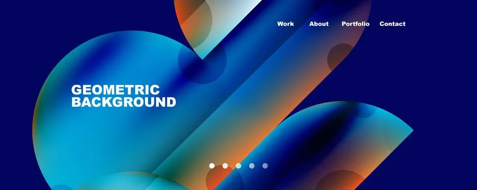 Circle, round elements and lines geometric abstract background. Vector Stock Illustration