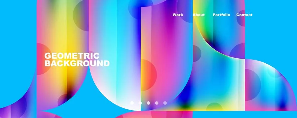 Circle, round elements and lines geometric abstract background. Vector Stock Illustration