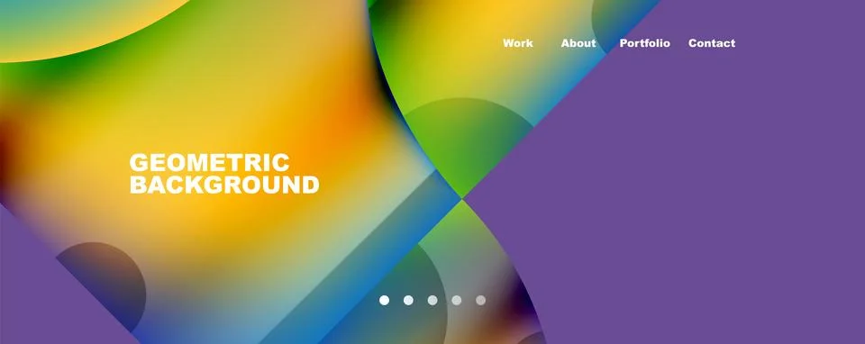 Circle, round elements and lines geometric abstract background. Vector Stock Illustration