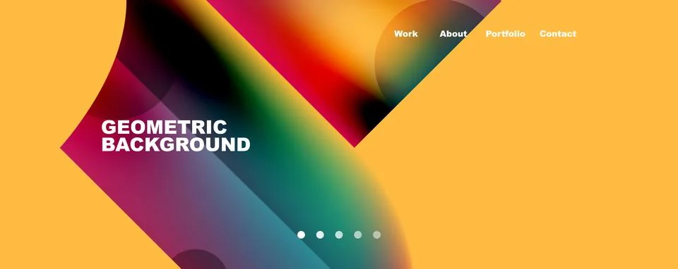 Circle, round elements and lines geometric abstract background. Vector Illustrazione stock