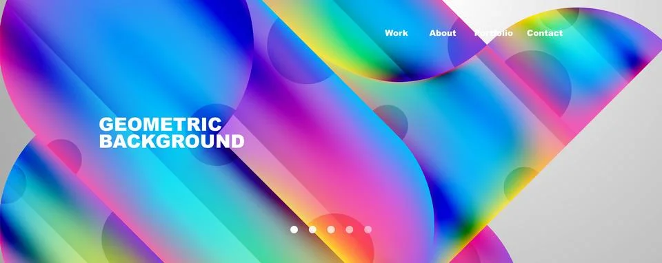 Circle, round elements and lines geometric abstract background. Vector Stock Illustration