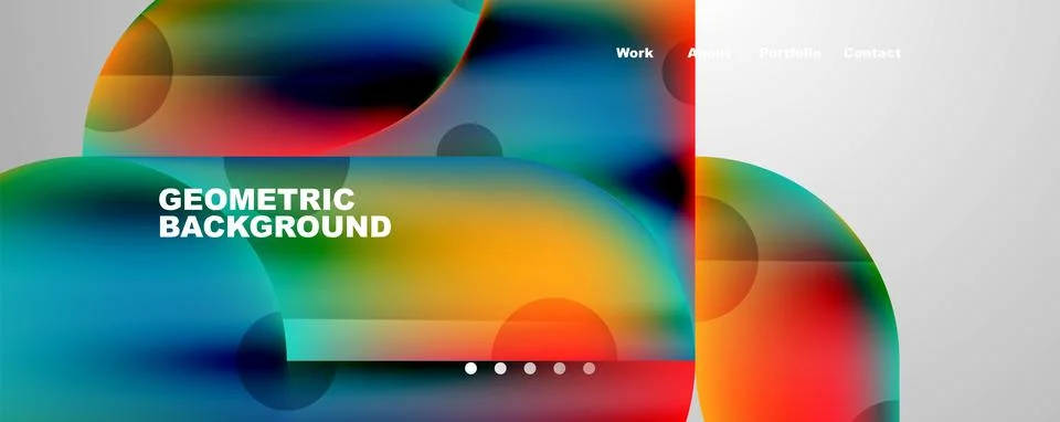 Circle, round elements and lines geometric abstract background. Vector Illustrazione stock