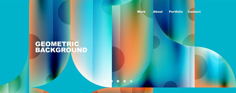 Circle, round elements and lines geometric abstract background. Vector Stock Illustration