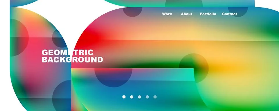 Circle, round elements and lines geometric abstract background. Vector Stock Illustration