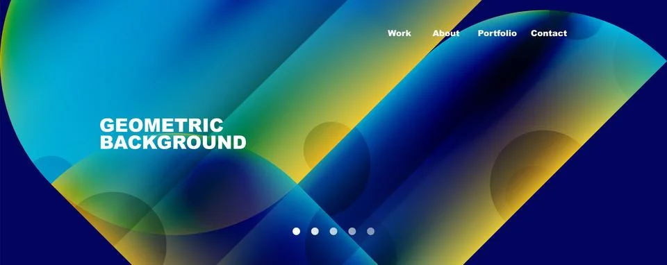 Circle, round elements and lines geometric abstract background. Vector 库存插图