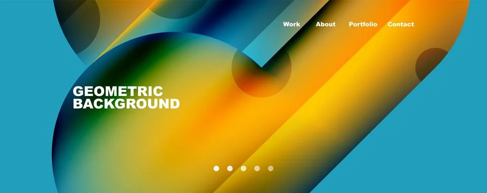 Circle, round elements and lines geometric abstract background. Vector Stock Illustration