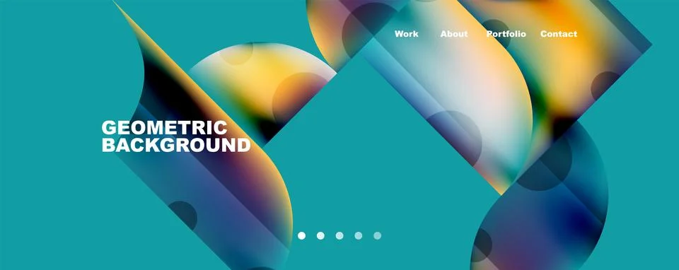 Circle, round elements and lines geometric abstract background. Vector Illustrazione stock