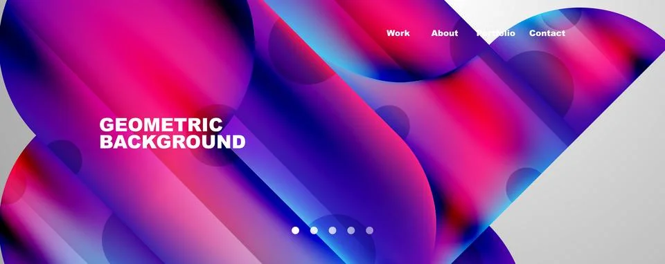 Circle, round elements and lines geometric abstract background. Vector Illustrazione stock