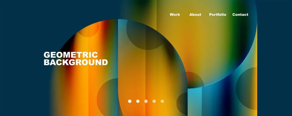 Circle, round elements and lines geometric abstract background. Vector Illustrazione stock