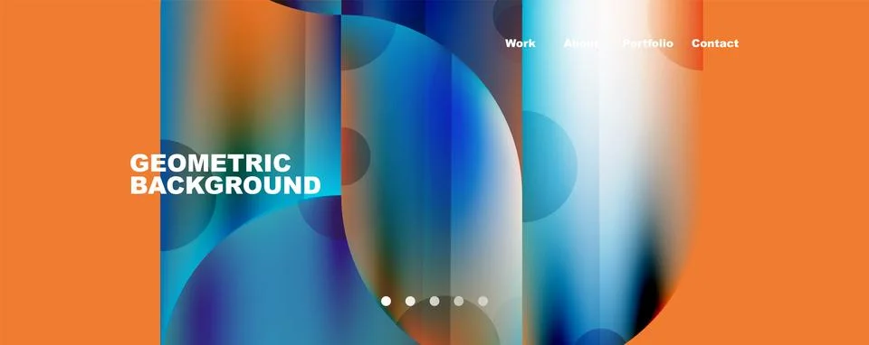 Circle, round elements and lines geometric abstract background. Vector Illustrazione stock