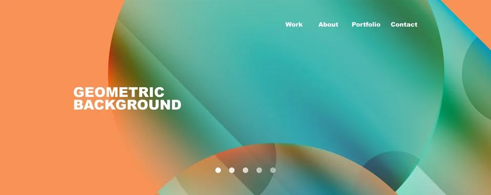 Circle, round elements and lines geometric abstract background. Vector Stock Illustration