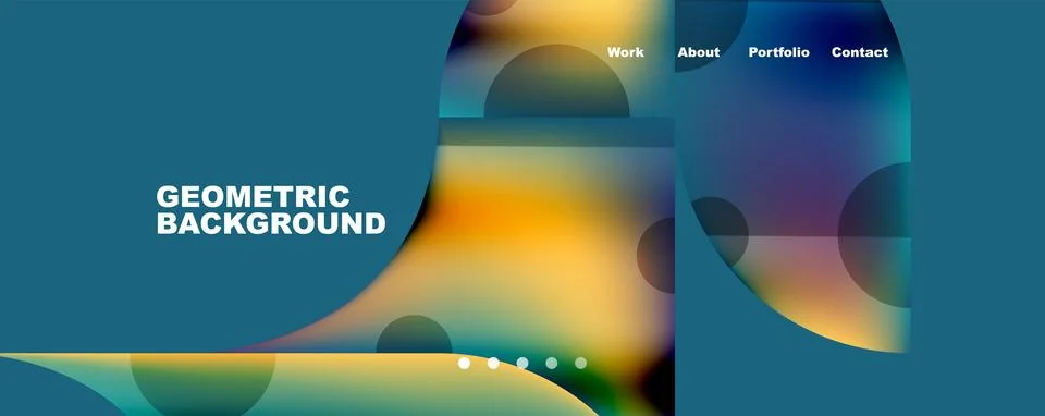 Circle, round elements and lines geometric abstract background. Vector Illustrazione stock