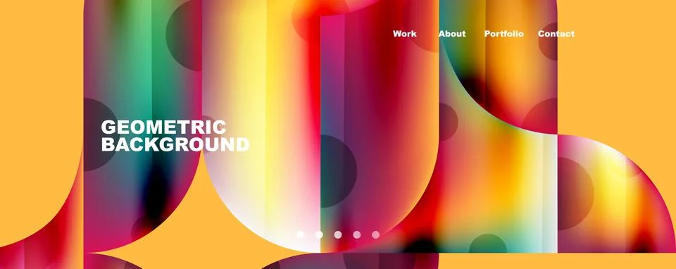 Circle, round elements and lines geometric abstract background. Vector Stockillustratie