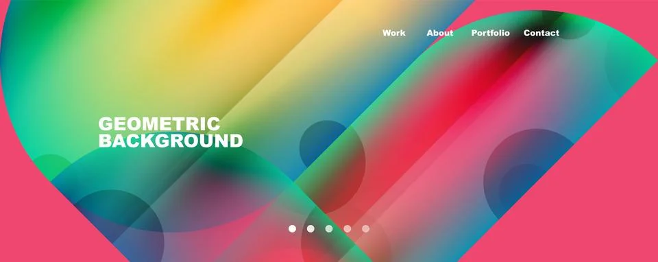 Circle, round elements and lines geometric abstract background. Vector Stock Illustration