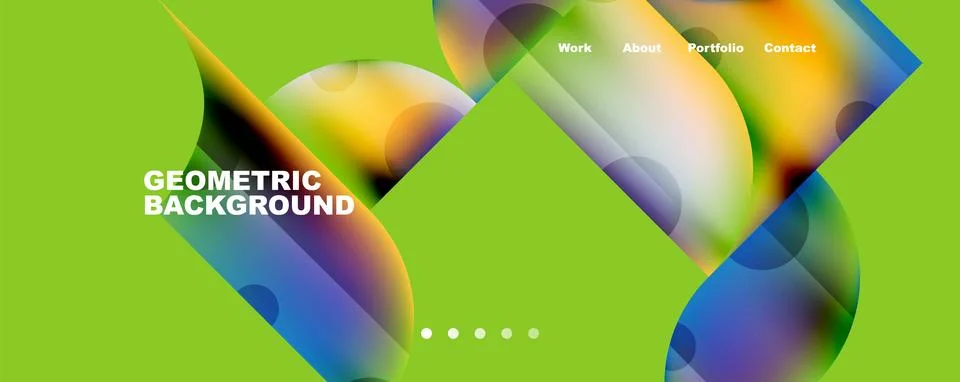 Circle, round elements and lines geometric abstract background. Vector Stock Illustration