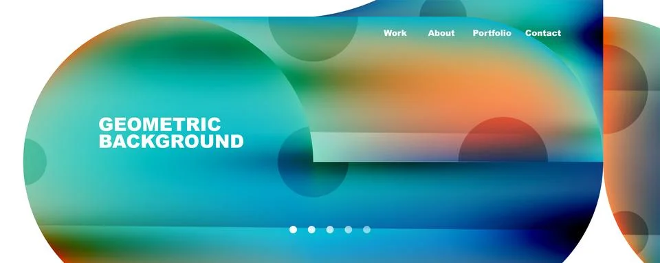 Circle, round elements and lines geometric abstract background. Vector Stock Illustration