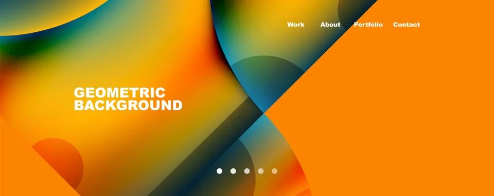 Circle, round elements and lines geometric abstract background. Vector Stock Illustration