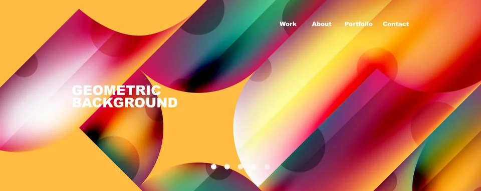 Circle, round elements and lines geometric abstract background. Vector Stock Illustration