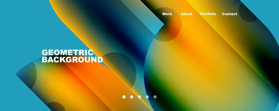 Circle, round elements and lines geometric abstract background. Vector 库存插图