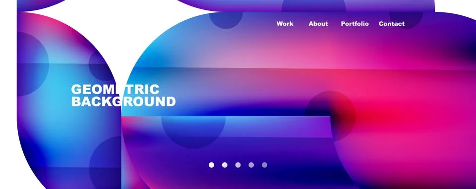 Circle, round elements and lines geometric abstract background. Vector Stock Illustration