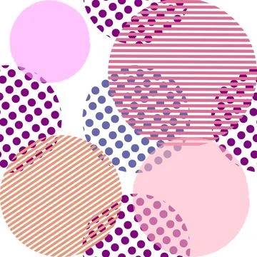 Circle round shape purple pantone seamless pattern, shiny sphere backdrop, mo Stock Illustration