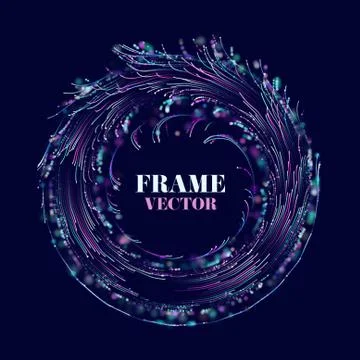 Circle round vortex frame. Abstract floral vector frame. Stock Illustration