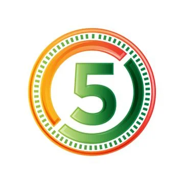 Circle Rounds Styles Abstract 5 five Logo Vector Graphic Design for symbol si Stock Illustration