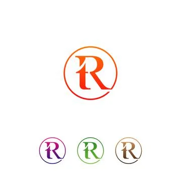 Circle RT Letter Logo Design, rt logo Stock Illustration