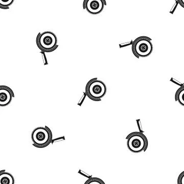 Circle saw pattern seamless black イラスト素材