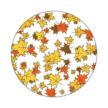 Circle of scattered autumn maple leaves design vector illustration Stock Illustration