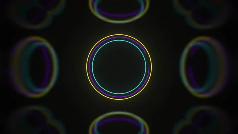 Circle  Sci Fi neon color light for logo technology HUD Stock-Footage 306541901