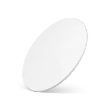 Circle section slim cylinder white podium pedestal realistic template isome.. Stock Illustration