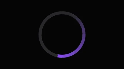 Circle Segment Animation Loading Ring Effect on Black Background Vidéo 333672170