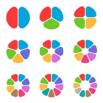 Circle segment set Stock Illustration