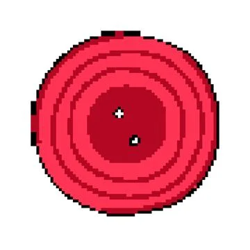 Circle sewing button pixel art vector illustration Stock Illustration