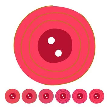 Circle sewing button vector cartoon graphic Stock Illustration